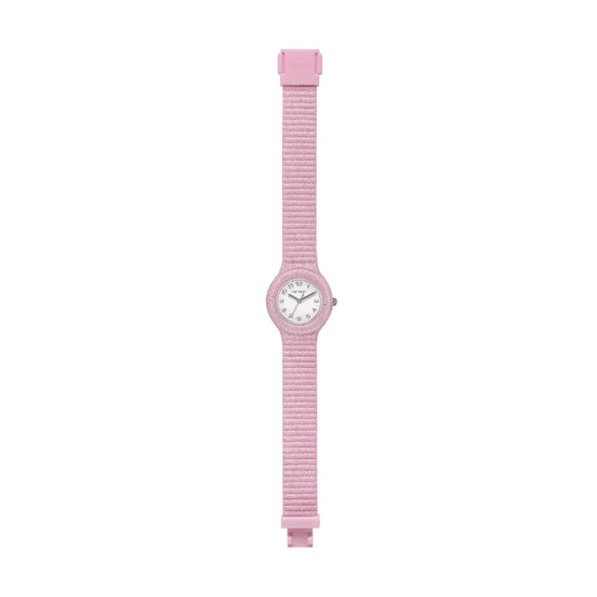 Orologio da donna Hip Hop in silicone rosa con glitter MISURA UNICA