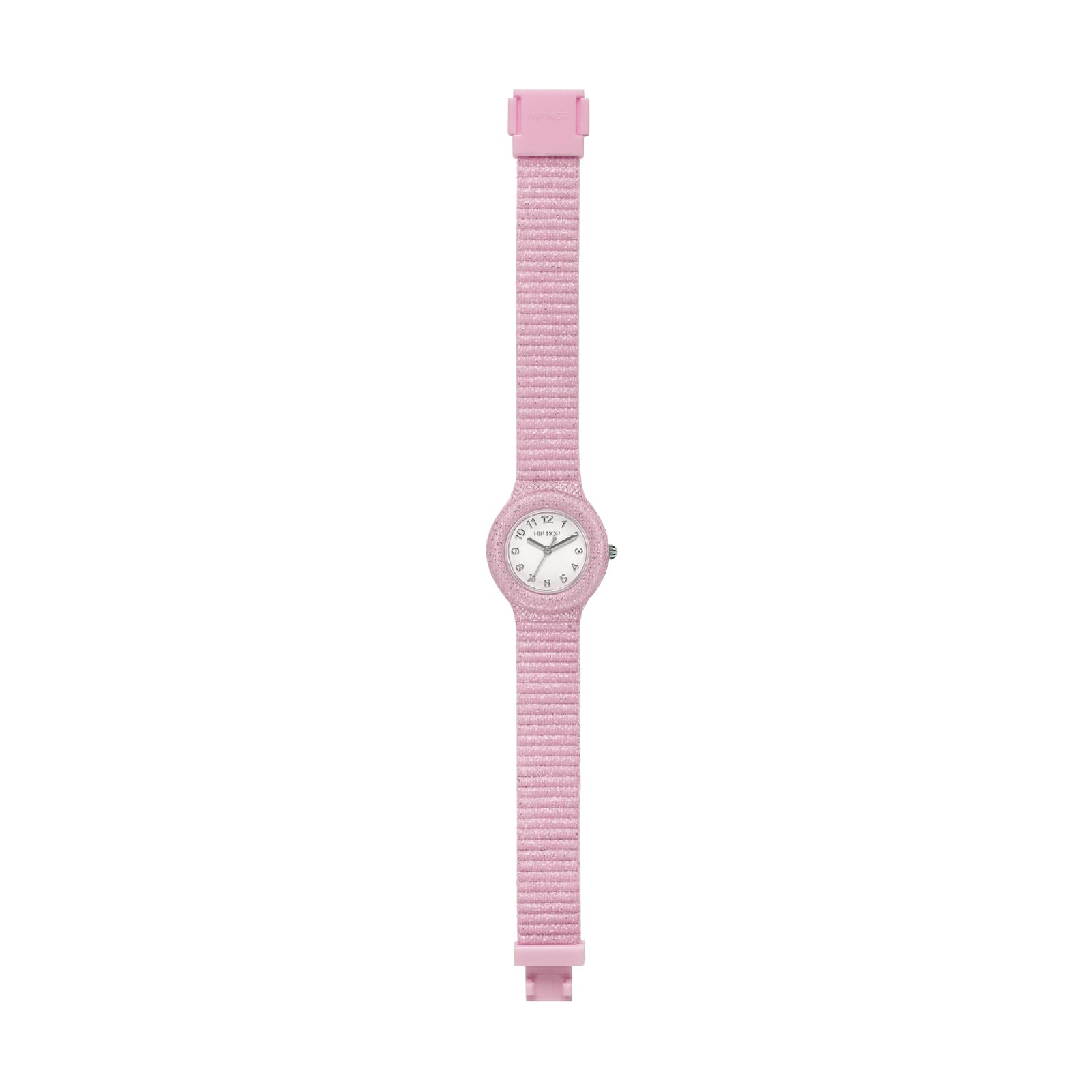 Orologio da donna Hip Hop in silicone rosa con glitter MISURA UNICA