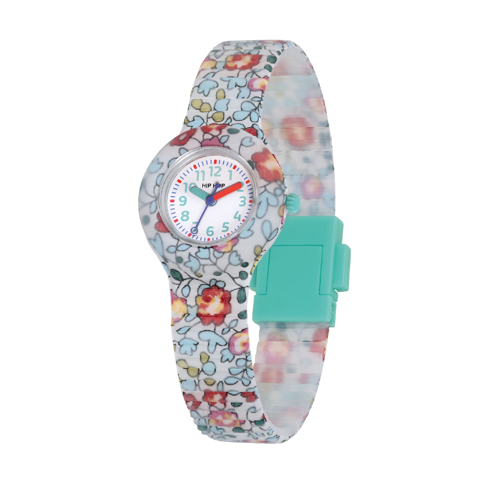 Orologio bimbi Hip Hop in silicone con tessuto di fiori MISURA UNICA