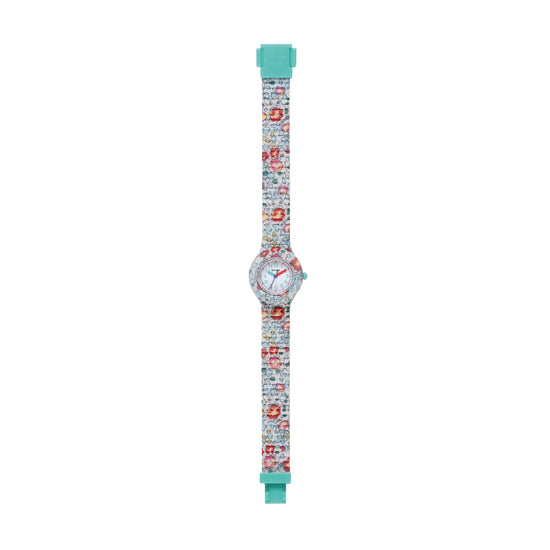 Orologio bimbi Hip Hop in silicone con tessuto di fiori MISURA UNICA