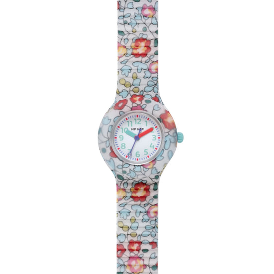 Orologio bimbi Hip Hop in silicone con tessuto di fiori MISURA UNICA