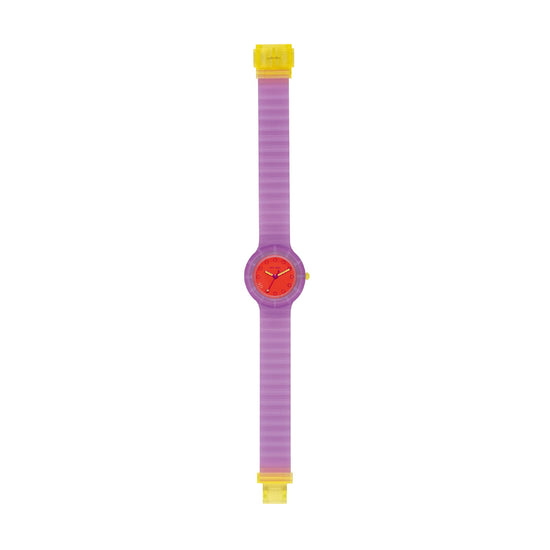 Orologio donna Hip Hop in silicone viola quadrante rosso MISURA UNICA