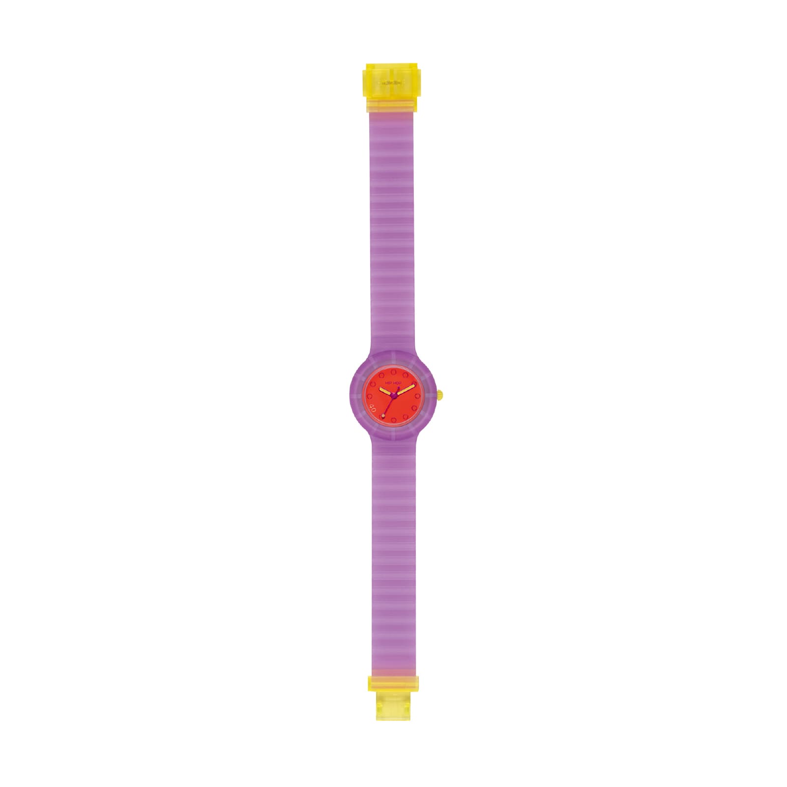 Orologio donna Hip Hop in silicone viola quadrante rosso MISURA UNICA