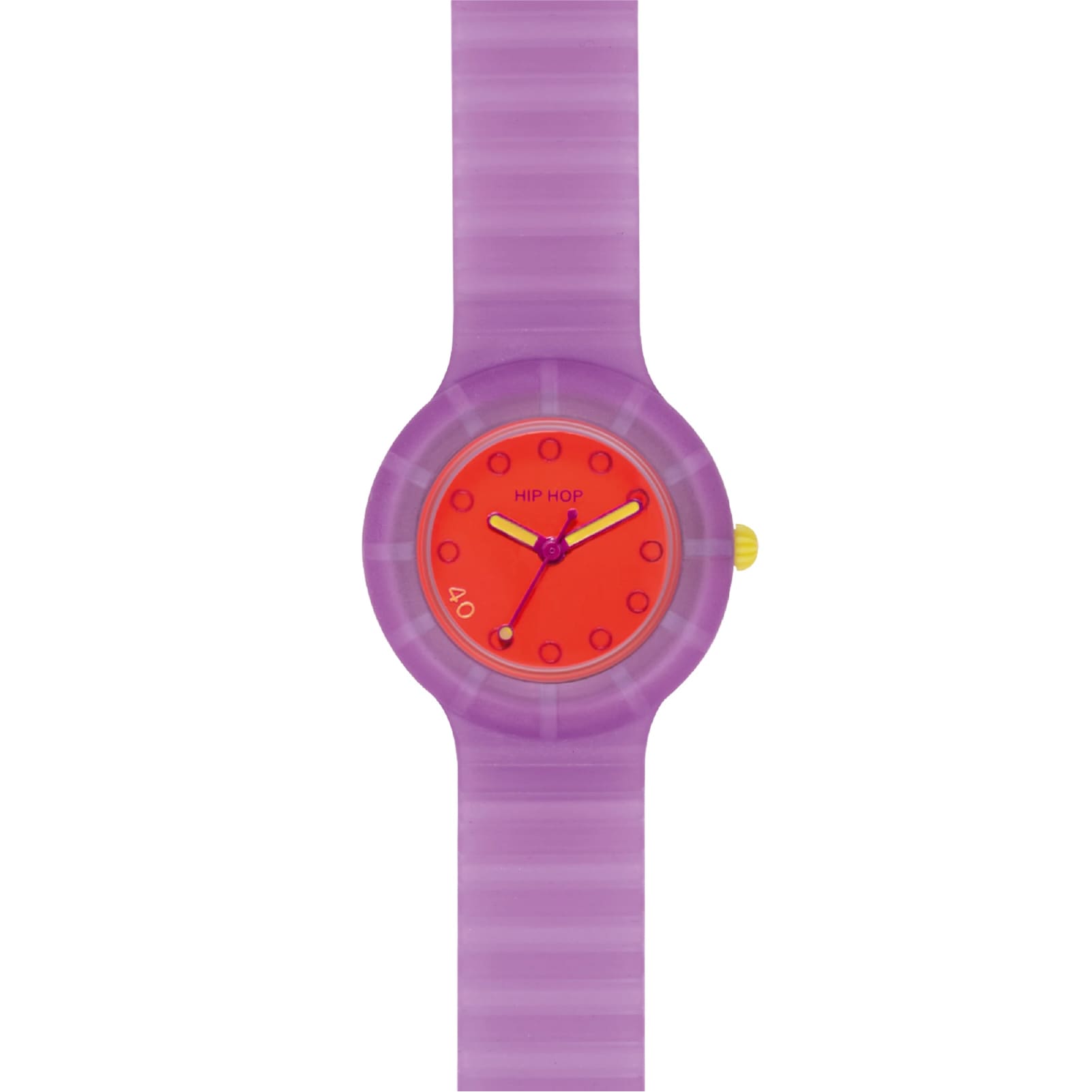 Orologio donna Hip Hop in silicone viola quadrante rosso MISURA UNICA