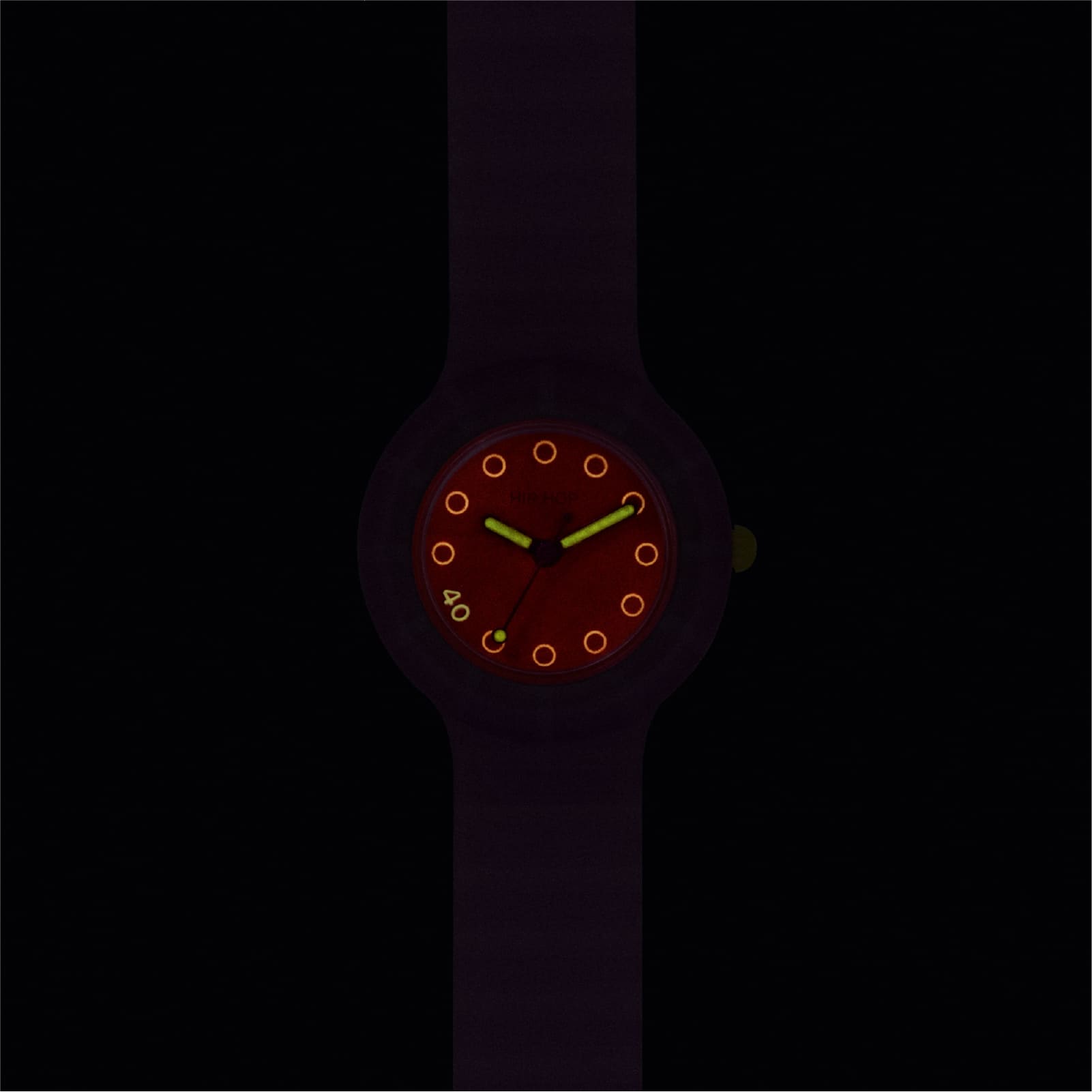 Orologio donna Hip Hop in silicone viola quadrante rosso MISURA UNICA