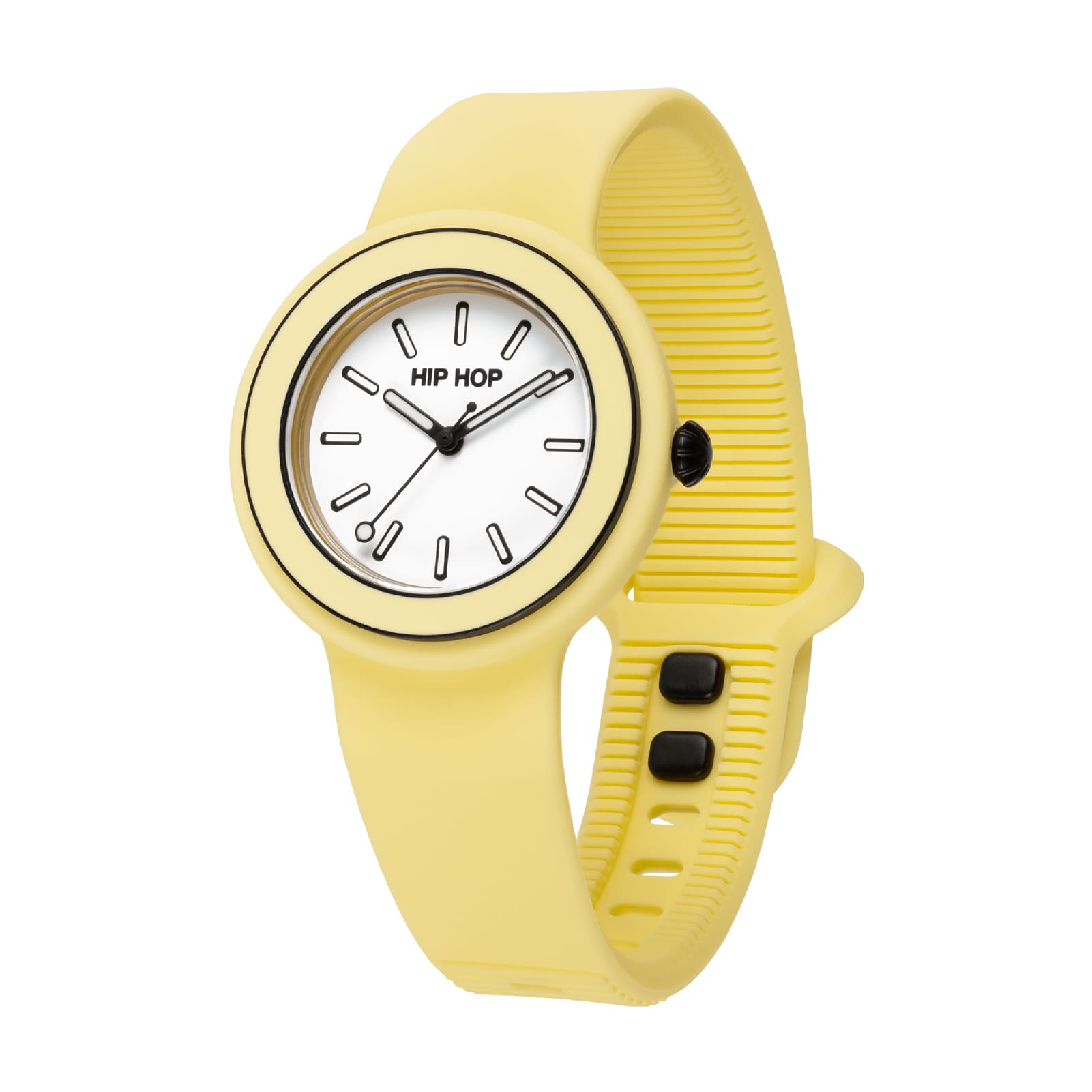 Orologio da donna Hip Hop in silicone di colore giallo MISURA UNICA