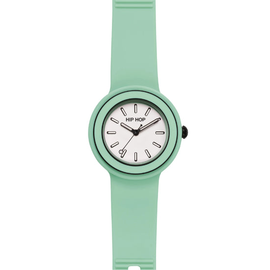 Orologio da donna Hip Hop in silicone di colore verde MISURA UNICA