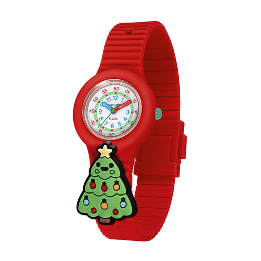 Orologio solo tempo Hip Hop con cinturino in silicone rosso MISURA UNICA