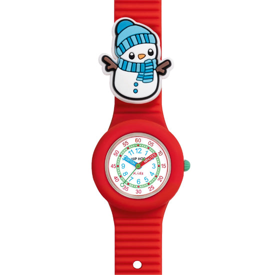 Orologio solo tempo Hip Hop con cinturino in silicone rosso MISURA UNICA