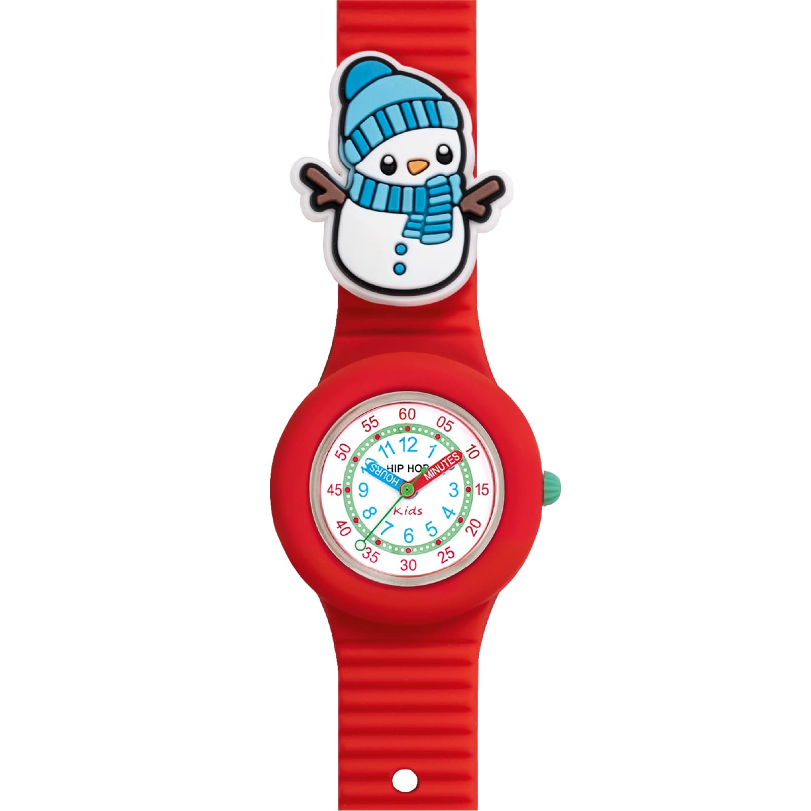 Orologio solo tempo Hip Hop con cinturino in silicone rosso MISURA UNICA