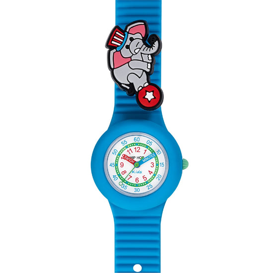 Orologio solo tempo Hip Hop con cinturino in silicone blu MISURA UNICA