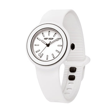 Orologio solo tempo Hip Hop Hero.Dot cinturino silicone bianco MISURA UNICA