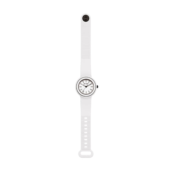 Orologio solo tempo Hip Hop Hero.Dot cinturino silicone bianco MISURA UNICA