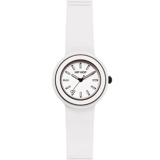 Orologio solo tempo Hip Hop Hero.Dot cinturino silicone bianco MISURA UNICA