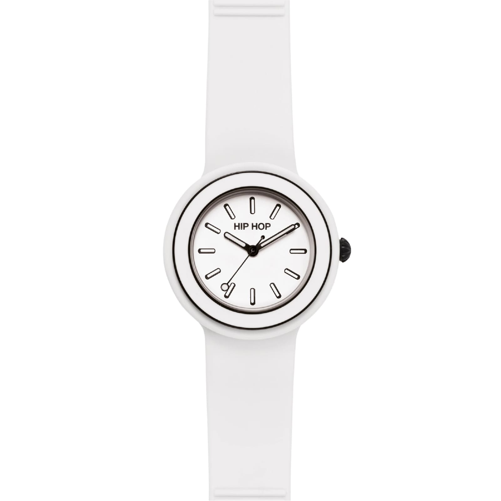 Orologio solo tempo Hip Hop Hero.Dot cinturino silicone bianco MISURA UNICA