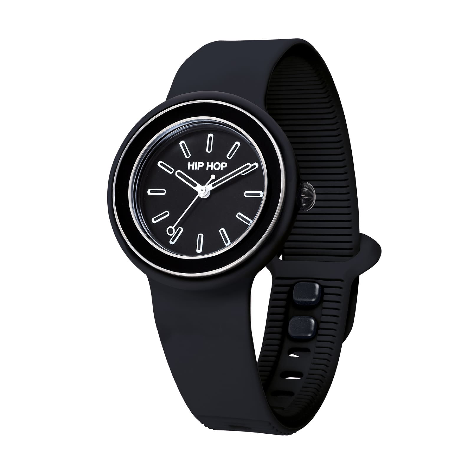 Orologio solo tempo Hip Hop Hero.Dot cinturino silicone nero MISURA UNICA