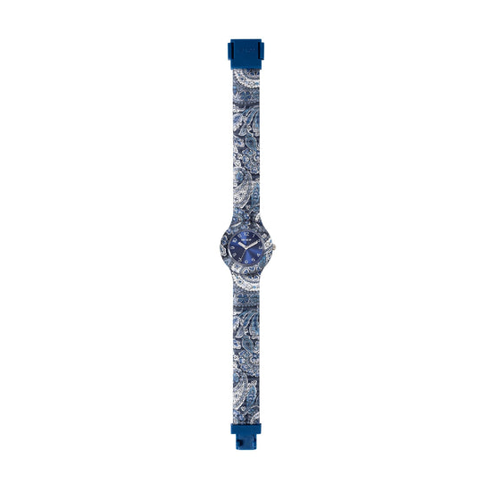 Orologio solo tempo Hip Hop Paisley con quadrante blu MISURA UNICA
