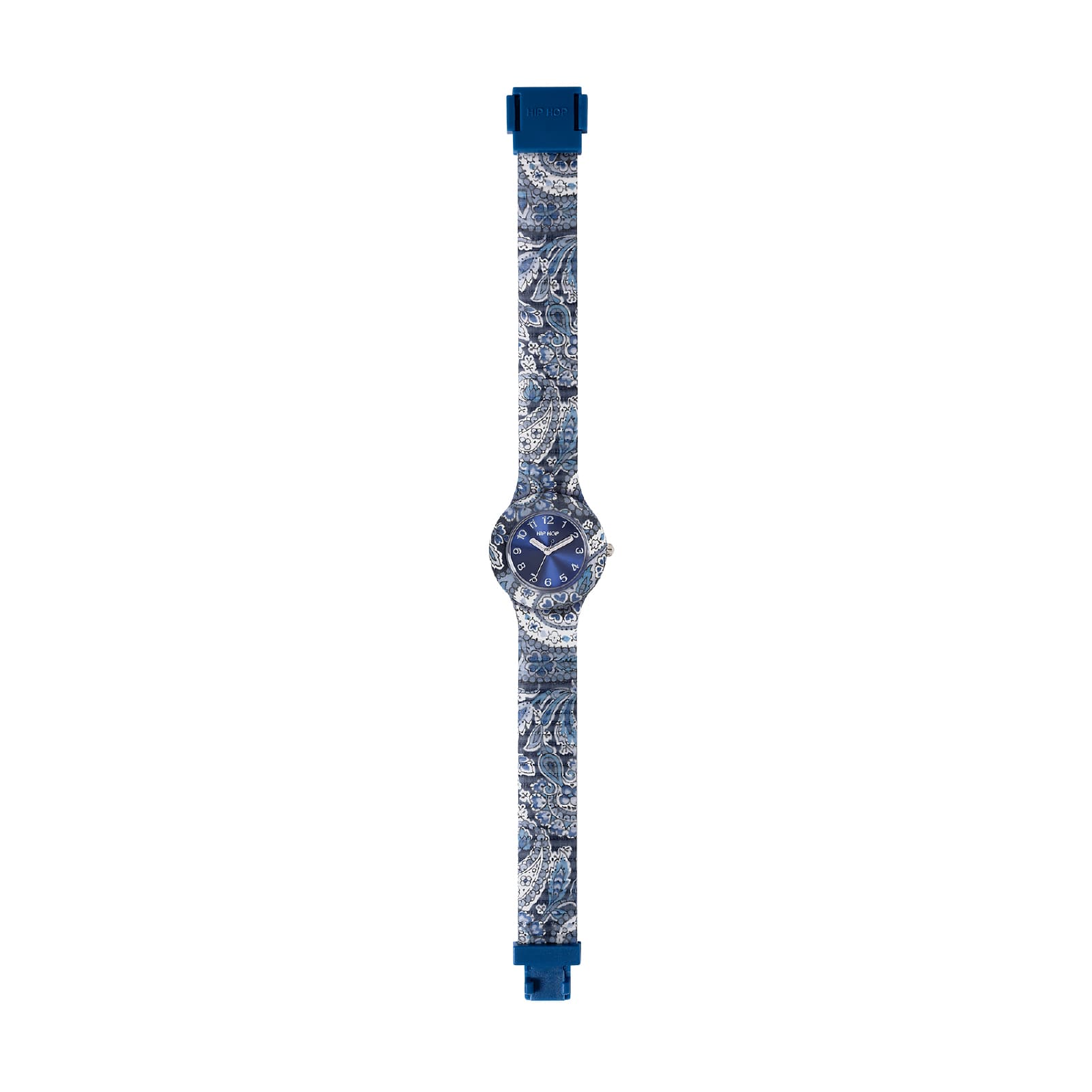 Orologio solo tempo Hip Hop Paisley con quadrante blu MISURA UNICA