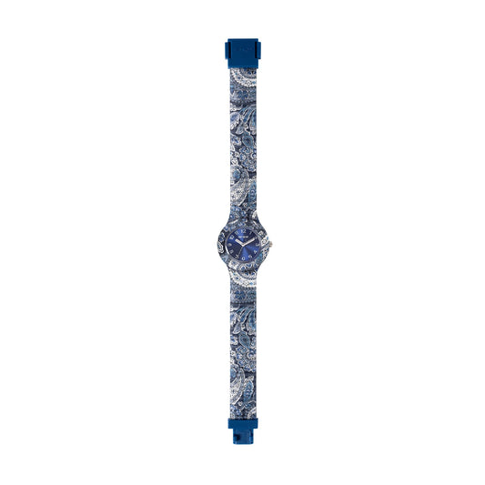 Orologio solo tempo Hip Hop Paisley con quadrante blu MISURA UNICA