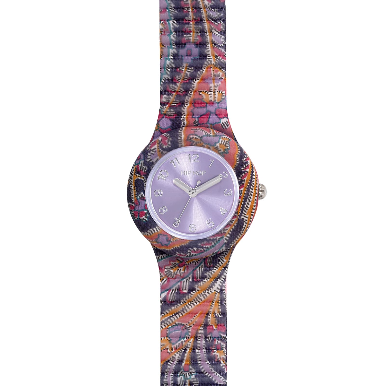 Orologio solo tempo Hip Hop Paisley con quadrante lilla MISURA UNICA