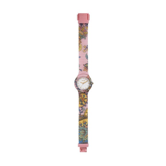 Orologio solo tempo Hip Hop Paisley con cinturino rosa MISURA UNICA