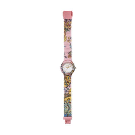 Orologio solo tempo Hip Hop Paisley con cinturino rosa MISURA UNICA