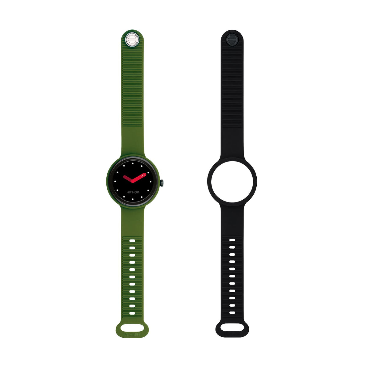 Orologio Hip Hop Hero Next in silicone verde e nero MISURA UNICA