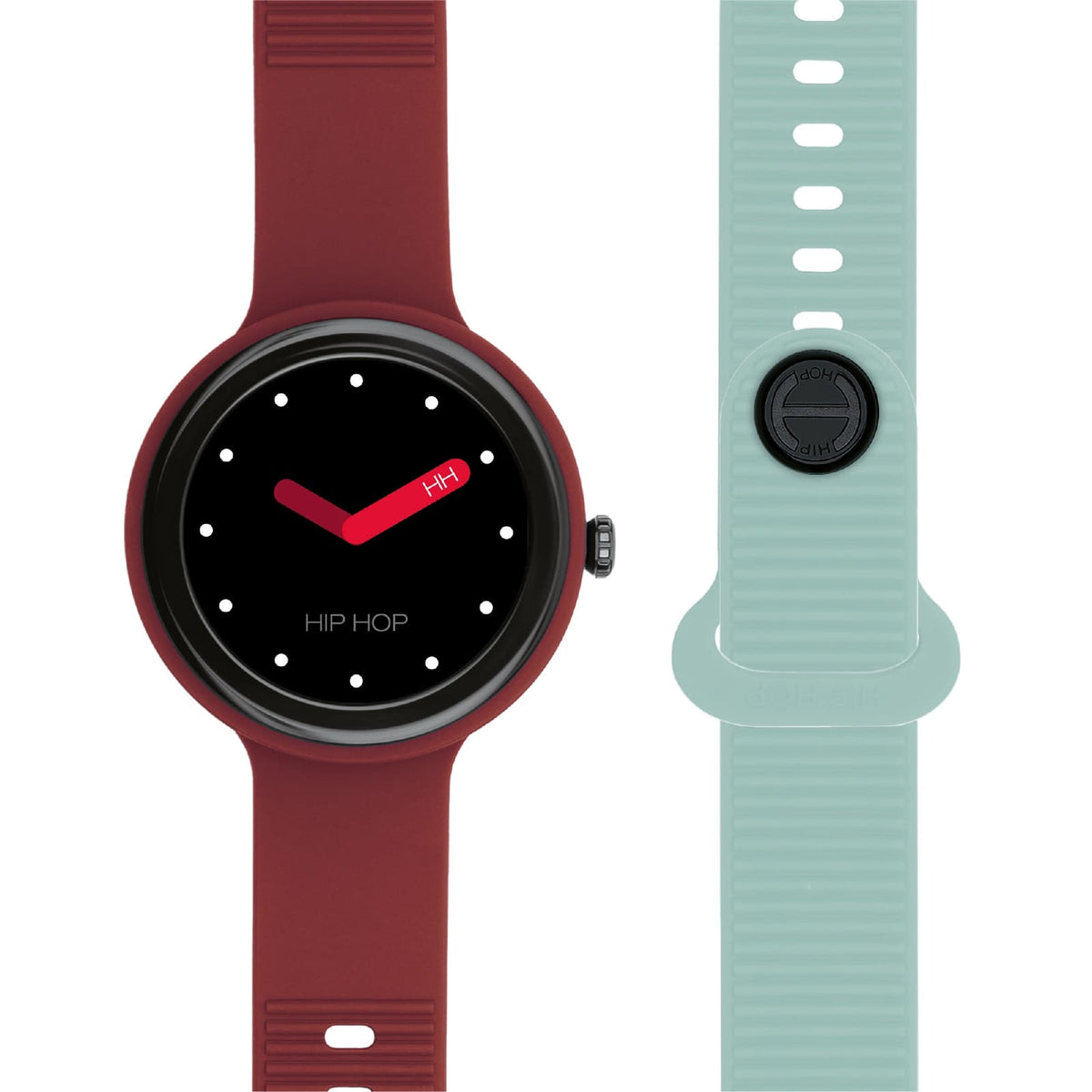 Orologio Hip Hop Hero Next in silicone azzurro e bordeaux MISURA UNICA