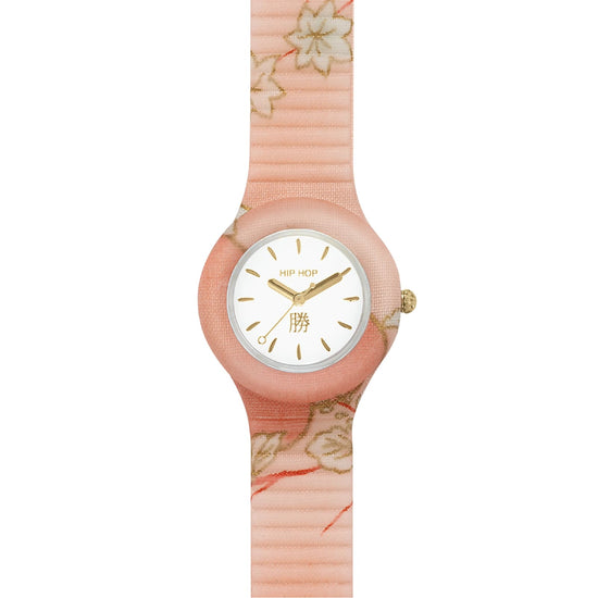 Orologio solo tempo Hip Hop Omamori Fortuna verde con fiori MISURA UNICA