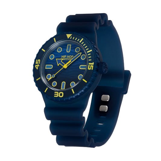 Orologio solo tempo Hip Hop Master blu e lime 41mm uomo MISURA UNICA