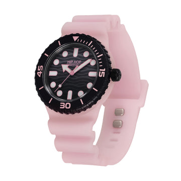 Orologio solo tempo Hip Hop Master nero e rosa 41mm unisex MISURA UNICA