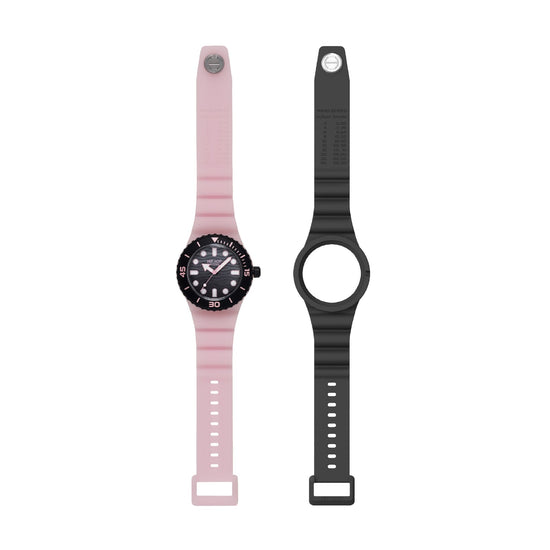 Orologio solo tempo Hip Hop Master nero e rosa 41mm unisex MISURA UNICA