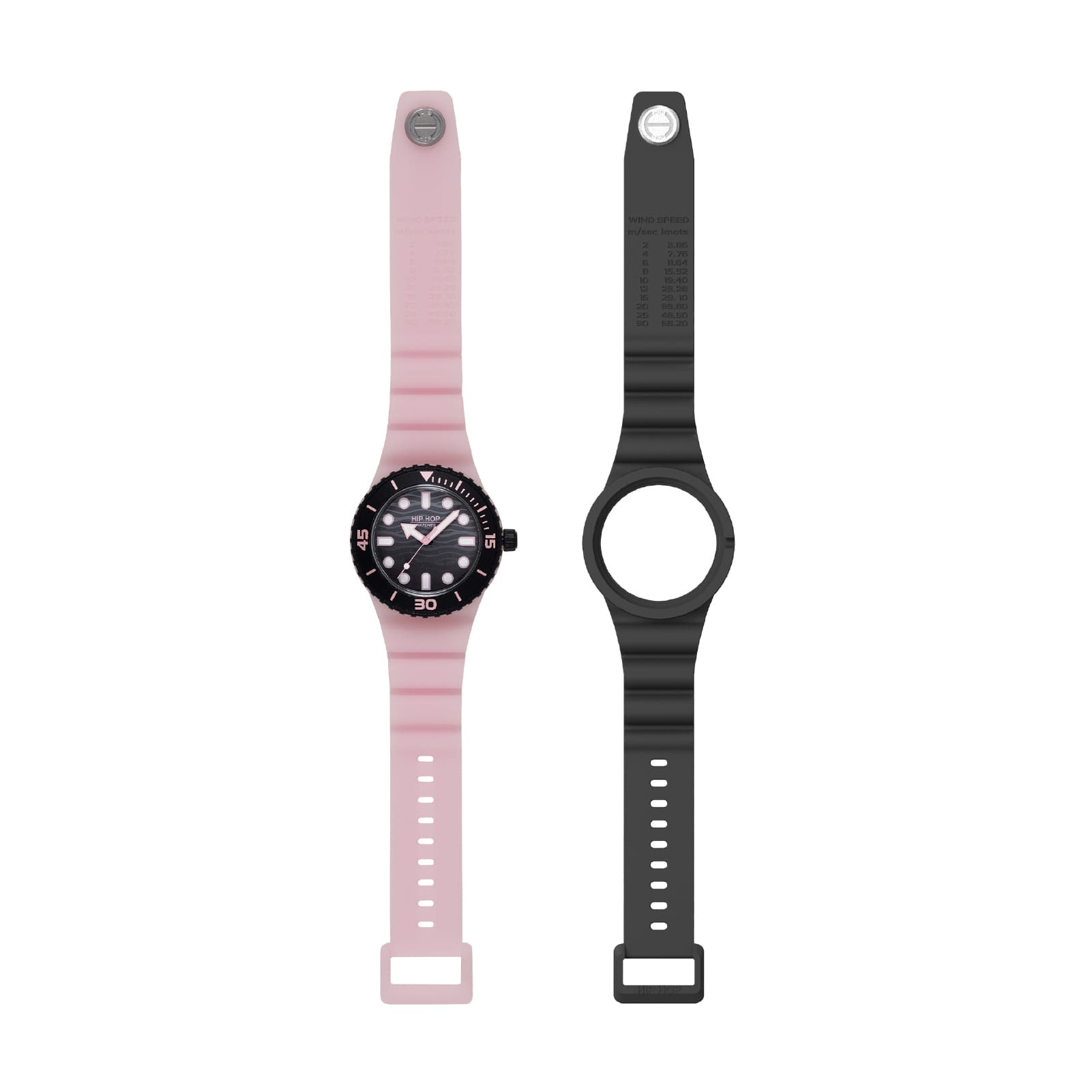 Orologio solo tempo Hip Hop Master nero e rosa 41mm unisex MISURA UNICA