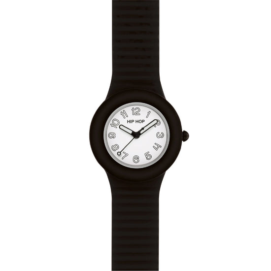 Orologio Hip Hop Numbers Collection 32 mm in silicone nero MISURA UNICA
