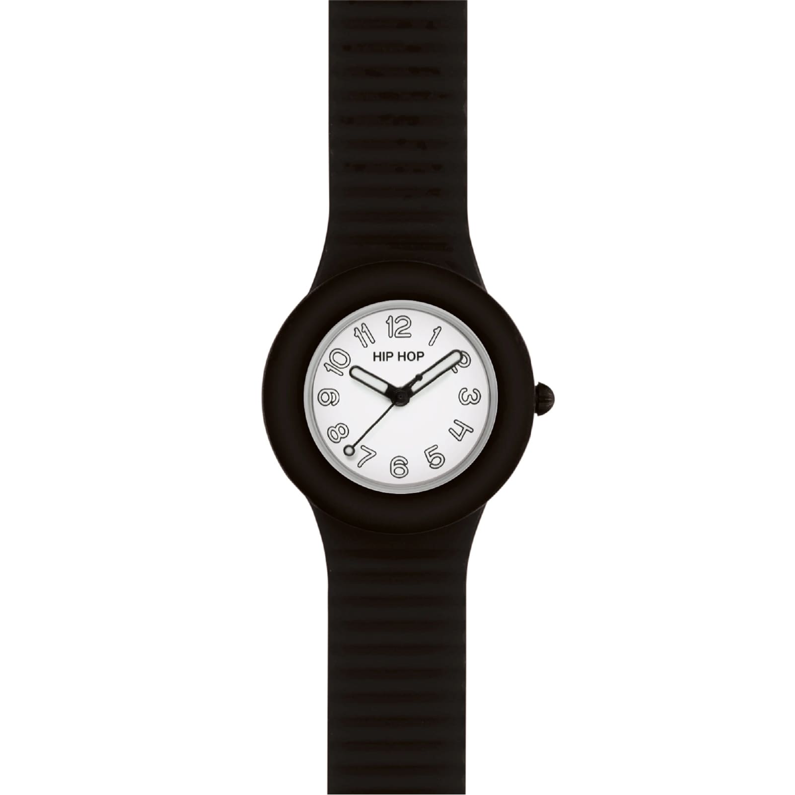 Orologio Hip Hop Numbers Collection 32 mm in silicone nero MISURA UNICA