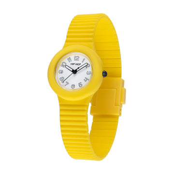 Orologio Hip Hop Numbers Collection 32 mm in silicone giallo MISURA UNICA