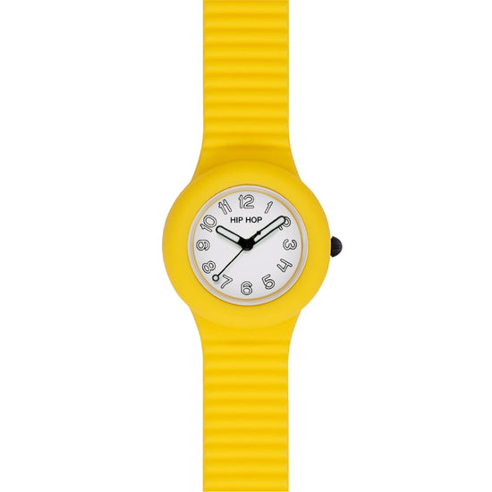Orologio Hip Hop Numbers Collection 32 mm in silicone giallo MISURA UNICA