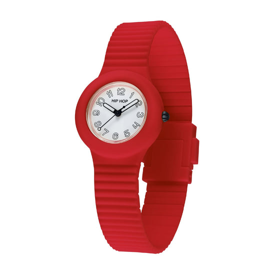 Orologio Hip Hop Numbers Collection 32 mm in silicone rosso MISURA UNICA