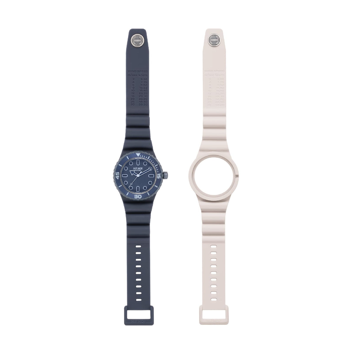 Orologio solo tempo Hip Hop Master in silicone blu e ghiaccio MISURA UNICA