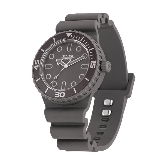 Orologio solo tempo Hip Hop Master in silicone grigio bordeaux MISURA UNICA