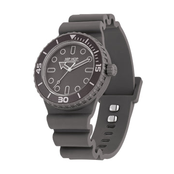Orologio solo tempo Hip Hop Master in silicone grigio bordeaux MISURA UNICA