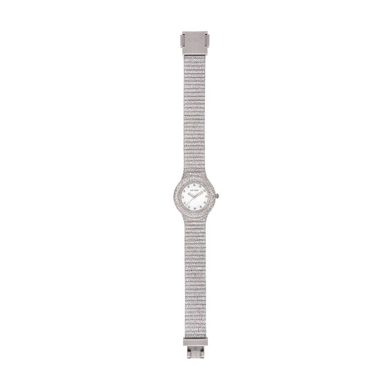 Orologio solo tempo Hip Hop Shimmer Crush in silicone argento MISURA UNICA