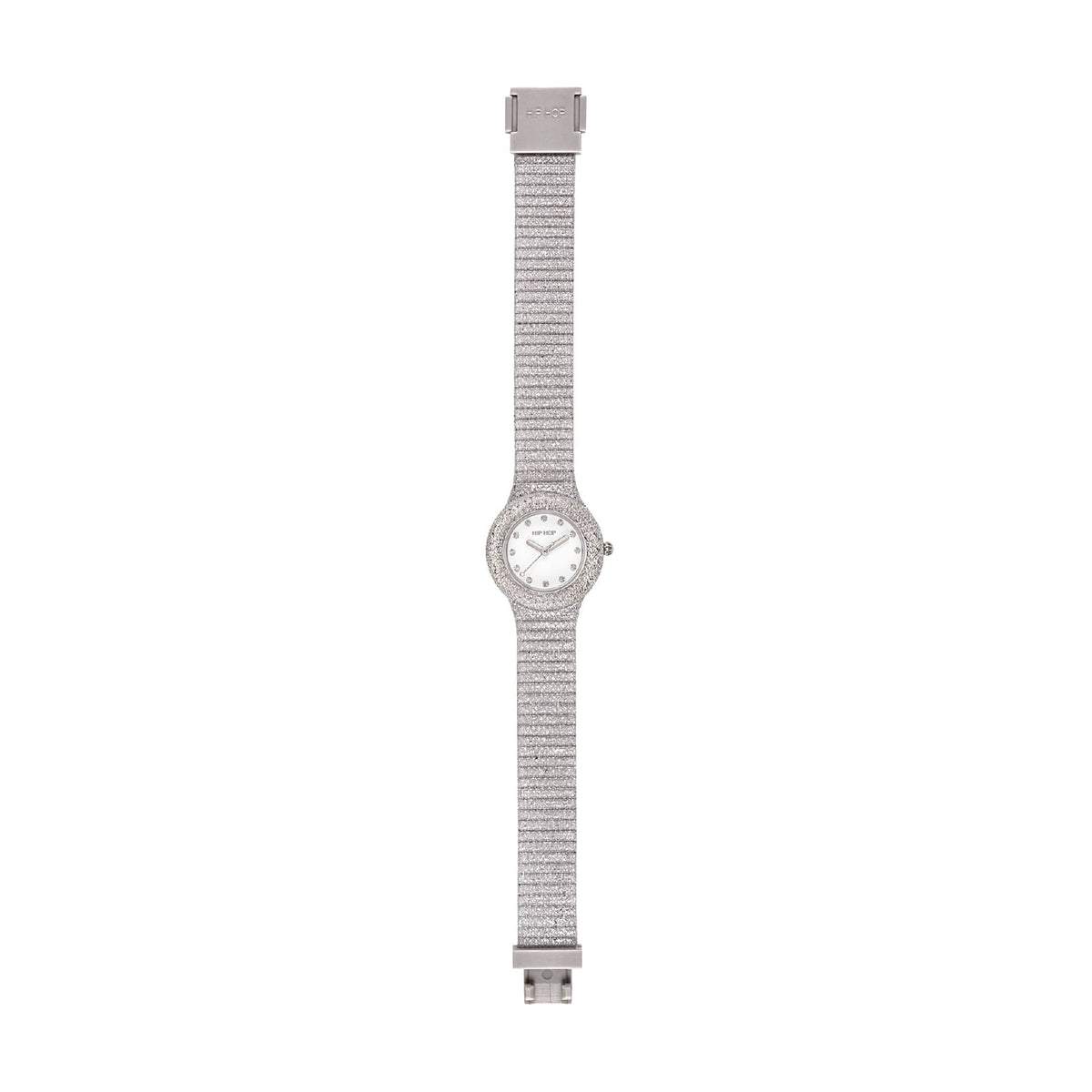 Orologio solo tempo Hip Hop Shimmer Crush in silicone argento MISURA UNICA