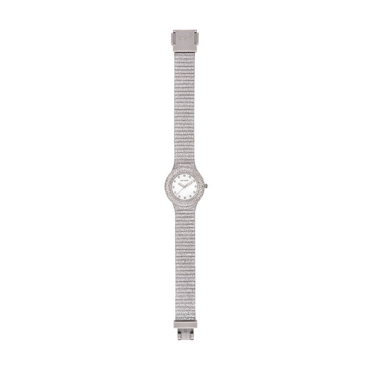 Orologio solo tempo Hip Hop Shimmer Crush in silicone argento MISURA UNICA