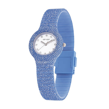 Orologio solo tempo Hip Hop Shimmer Crush in silicone blu MISURA UNICA