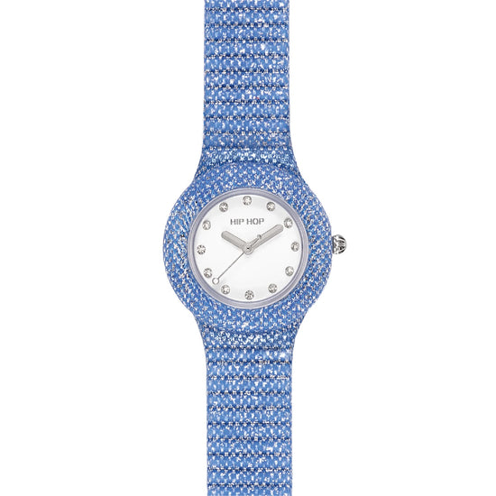 Orologio solo tempo Hip Hop Shimmer Crush in silicone blu MISURA UNICA
