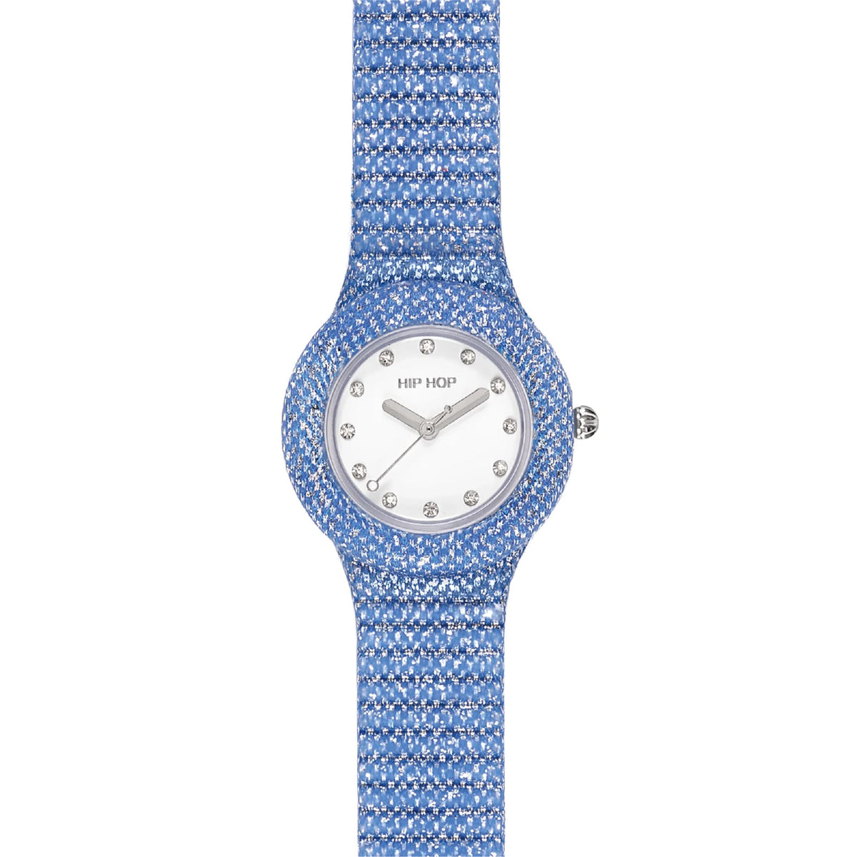 Orologio solo tempo Hip Hop Shimmer Crush in silicone blu MISURA UNICA