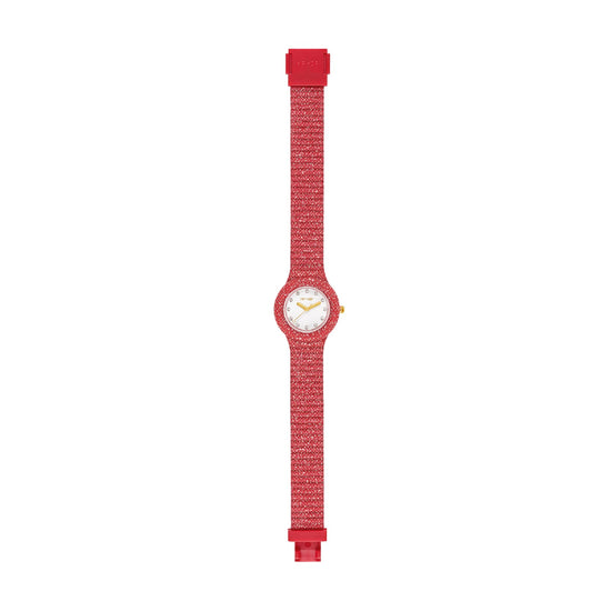 Orologio solo tempo Hip Hop Shimmer Crush in silicone rosso MISURA UNICA