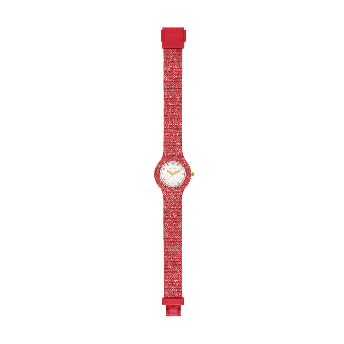 Orologio solo tempo Hip Hop Shimmer Crush in silicone rosso MISURA UNICA