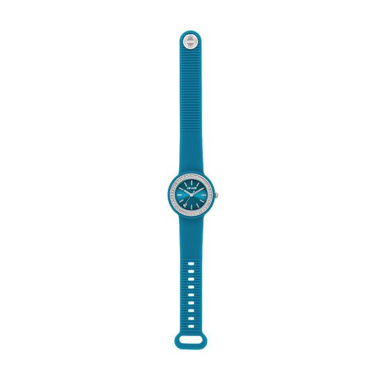 Orologio Hip Hop Hero Dot Bezel in silicone blu e cristalli MISURA UNICA